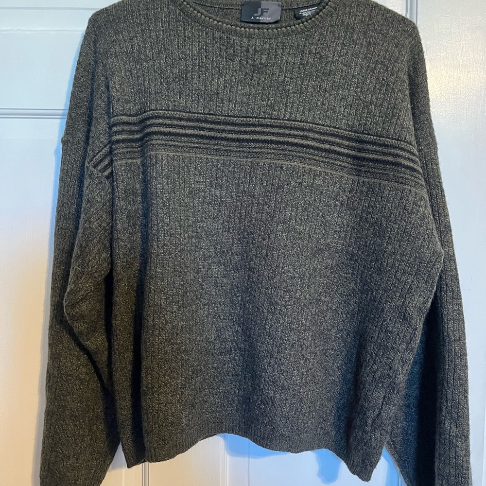 JF J.Ferrar Charcoal Crewneck Sweater